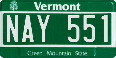VT license plate NAY551