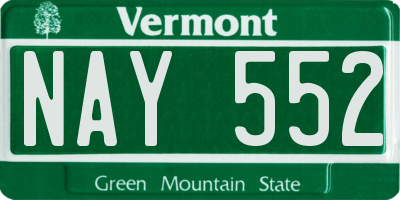 VT license plate NAY552