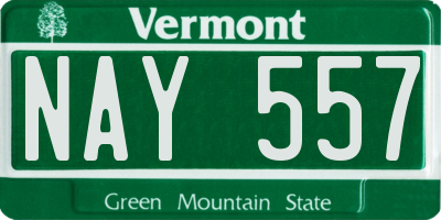 VT license plate NAY557