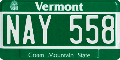 VT license plate NAY558