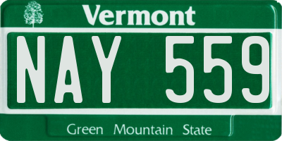 VT license plate NAY559