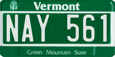 VT license plate NAY561