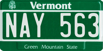 VT license plate NAY563