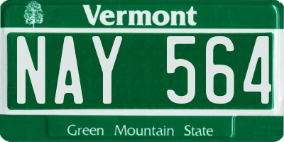 VT license plate NAY564