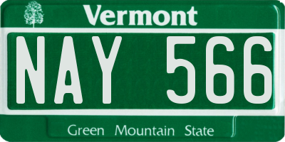 VT license plate NAY566