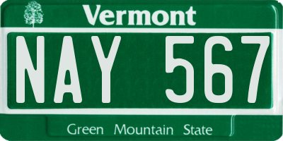 VT license plate NAY567