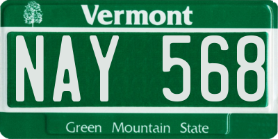 VT license plate NAY568