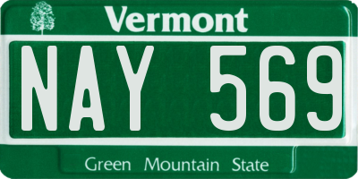 VT license plate NAY569