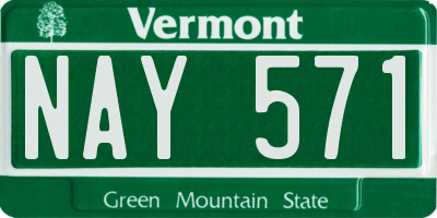 VT license plate NAY571