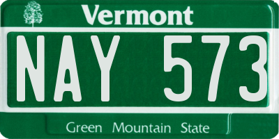 VT license plate NAY573
