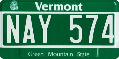VT license plate NAY574
