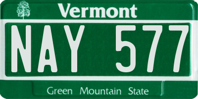 VT license plate NAY577