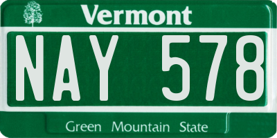 VT license plate NAY578