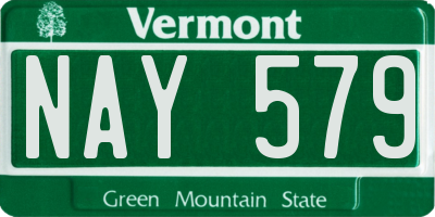 VT license plate NAY579