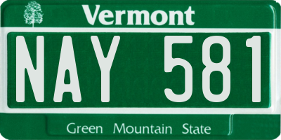 VT license plate NAY581
