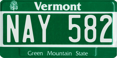 VT license plate NAY582