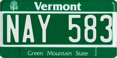 VT license plate NAY583