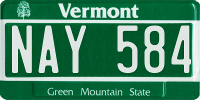 VT license plate NAY584