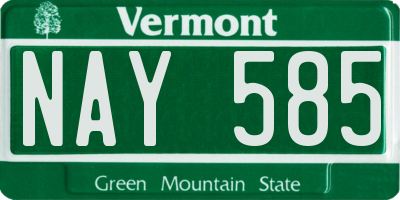 VT license plate NAY585