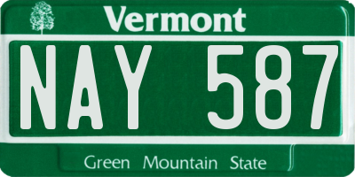 VT license plate NAY587