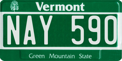 VT license plate NAY590