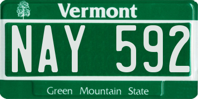 VT license plate NAY592