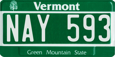 VT license plate NAY593