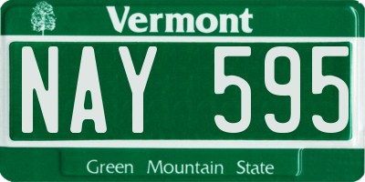 VT license plate NAY595