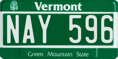 VT license plate NAY596