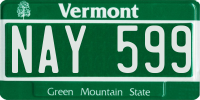 VT license plate NAY599