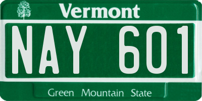 VT license plate NAY601