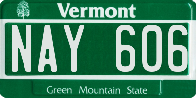 VT license plate NAY606