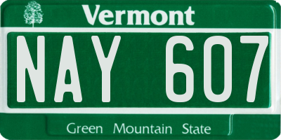 VT license plate NAY607