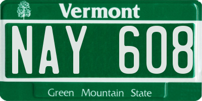 VT license plate NAY608
