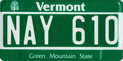 VT license plate NAY610
