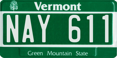 VT license plate NAY611