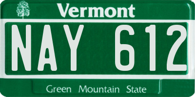 VT license plate NAY612