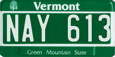 VT license plate NAY613