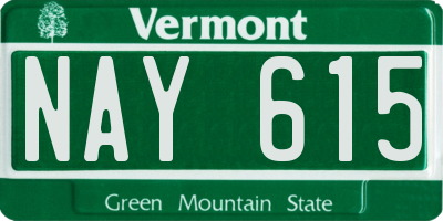 VT license plate NAY615