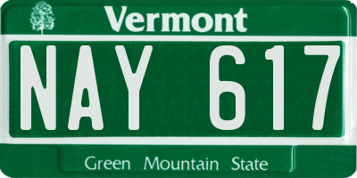 VT license plate NAY617