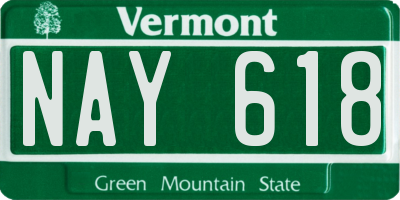 VT license plate NAY618