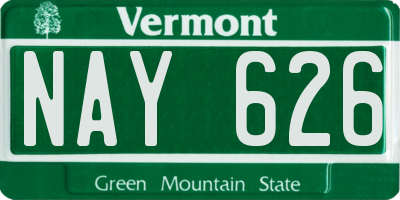 VT license plate NAY626