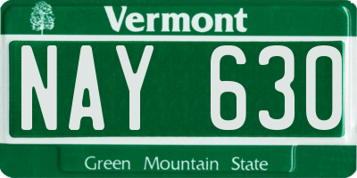 VT license plate NAY630