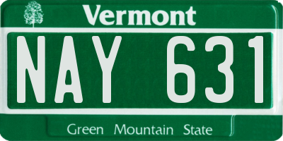 VT license plate NAY631