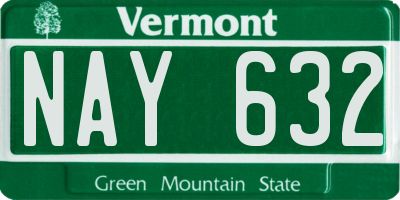 VT license plate NAY632