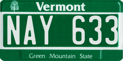 VT license plate NAY633