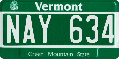 VT license plate NAY634