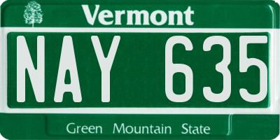 VT license plate NAY635