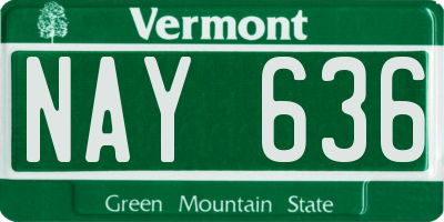 VT license plate NAY636