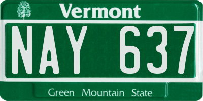 VT license plate NAY637